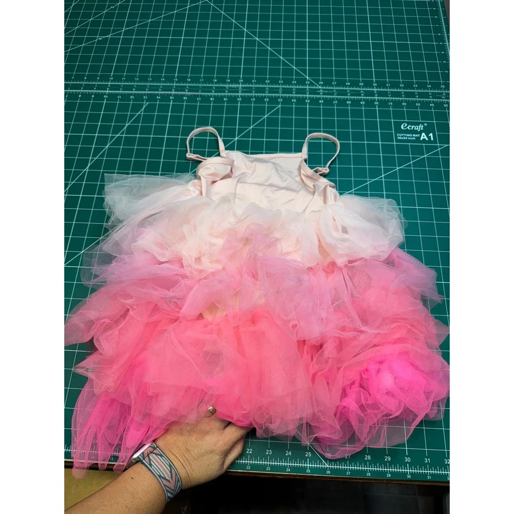 Loveplum Girls Pink Ombre Tulle Tutu Dress Sleeveless Ballet Party Size 6Y
